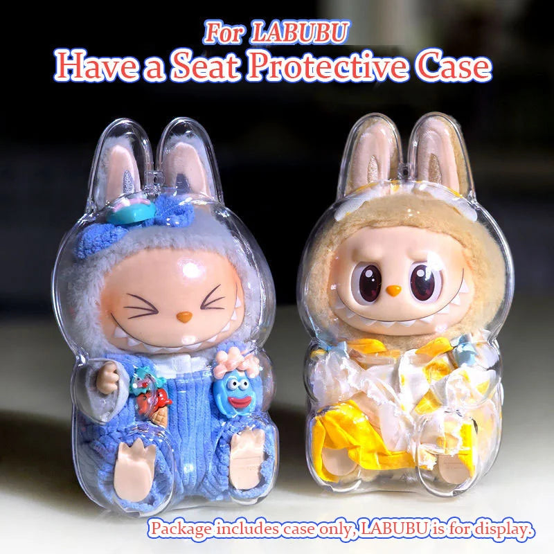 LABUBU Have A Seat Transparent Case Labubu Plastic Case Backpack Charms
