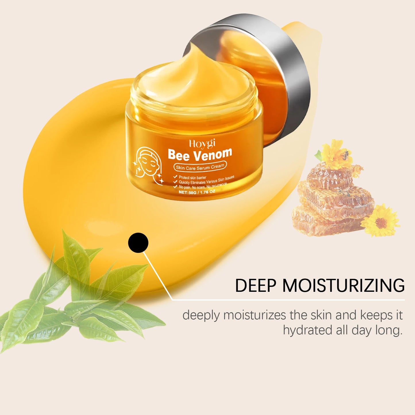 Bee Venom Skin Care Serum Cream Relieve Dry Skin Nourishing Skin Elastic Moisturizing Tightening Smoothing Brightening Cream