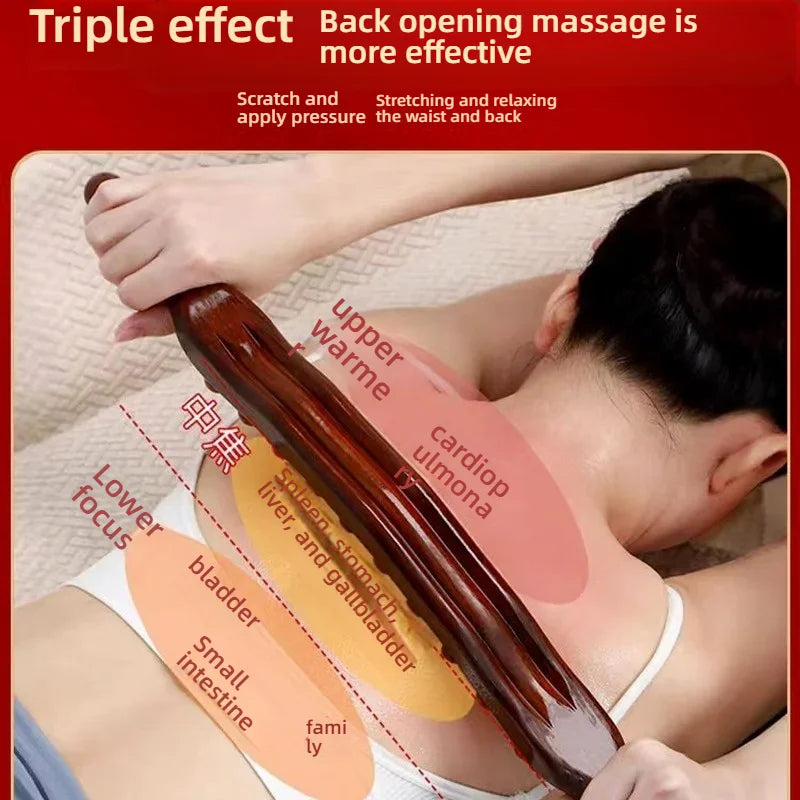 Carbonized Wood Lymphatic Drainage Massager Wooden Gua Sha Massage Stick Neck Back Relaxation Guasha Tool Body Anti Cellulite