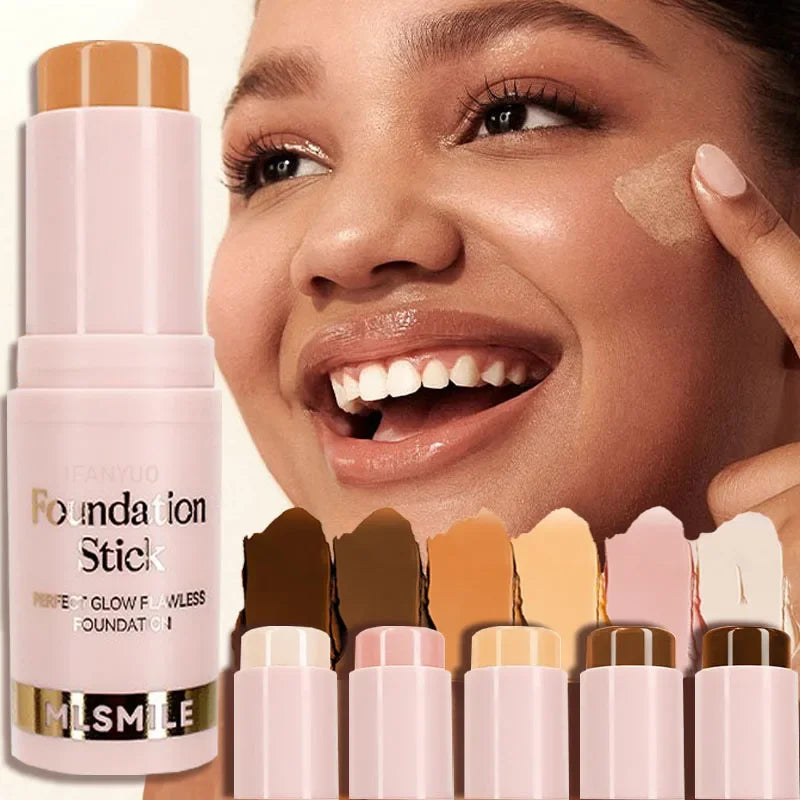 Matte Foundation Stick Oil Control Primer BB Cream Medium Coverage Light Bronzer Sculpt Face Outline Contour Brighten Concealer