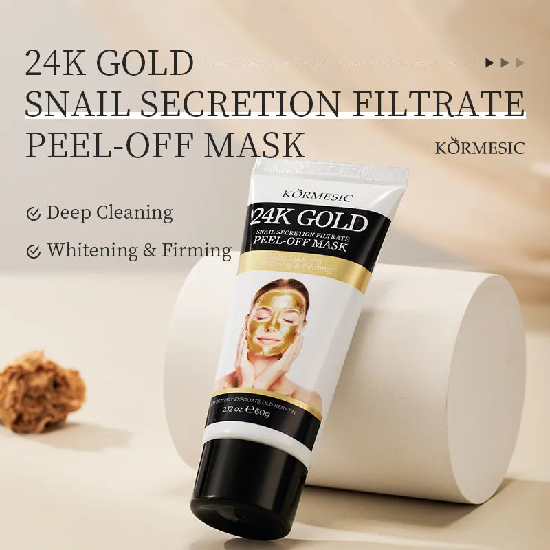Kormesic 24K Gold Snail Peel-Off Facial Mask Moisturizing Nourishing Hydrating Face Masks Skin Care Products