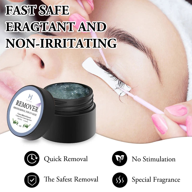 15g UV Eyelash Glue Lash Extensions Remover Cream Professional Makeup Tools Lash UV Glue Remover Cream for Eyelash Extension UV