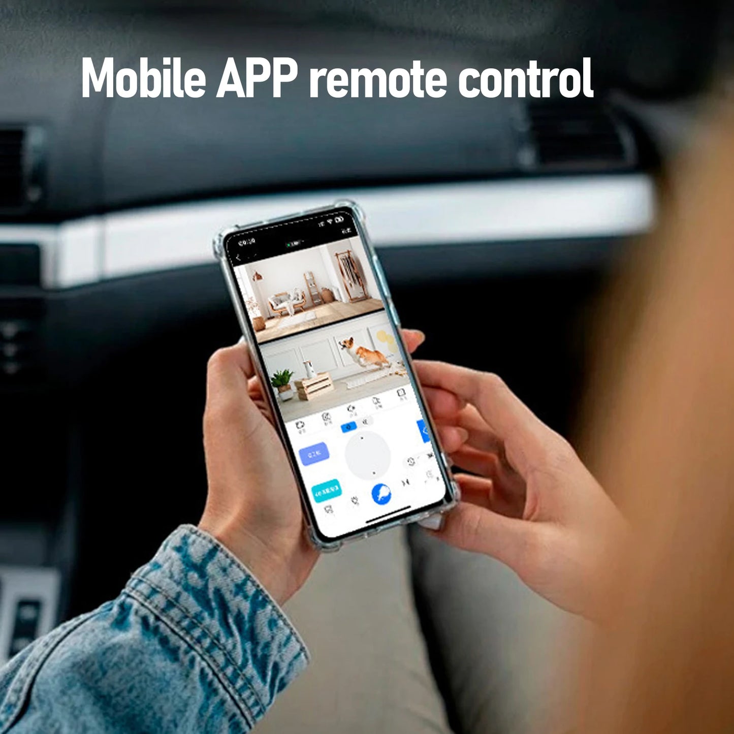 Indoor Security Camera 2MP Double Lens 5200mAh Rechargeable Battery APP Remote Control Pet Robot Camera for Home for Cats Dogs