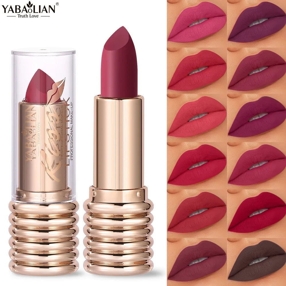 Threaded Long-lasting Matte Lipstick With Smudge-Proof Formula Velvet Lips Sauce Color Liner Pencil For Women's Makeup Cosmetic
