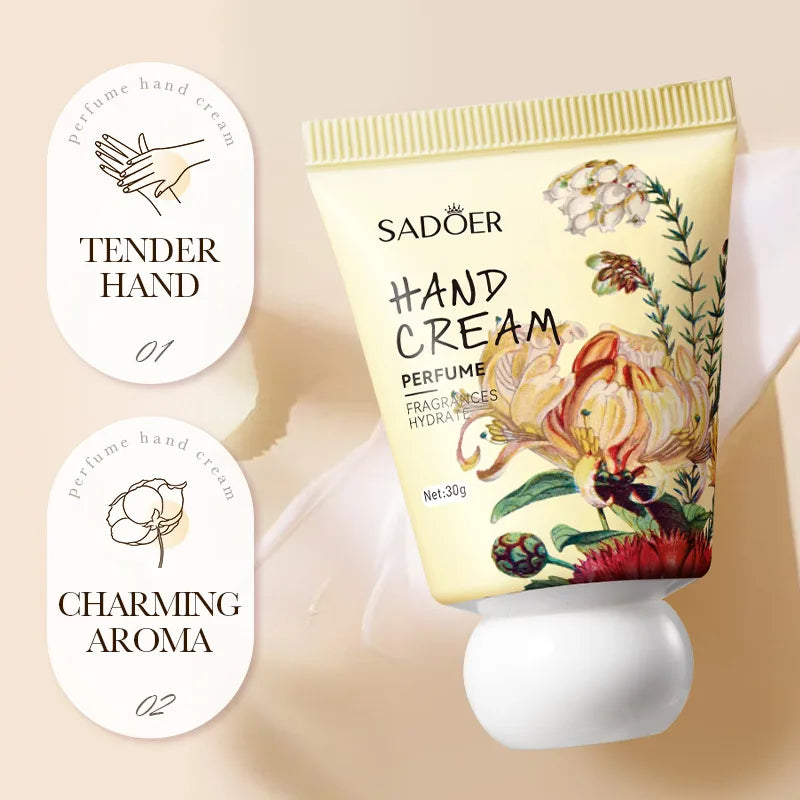 30g Garden perfume Hand Cream Plant Extract Moisturizing Flowers Nutrients Dry Crakced Repair Soft Whitening Oil Control Rose