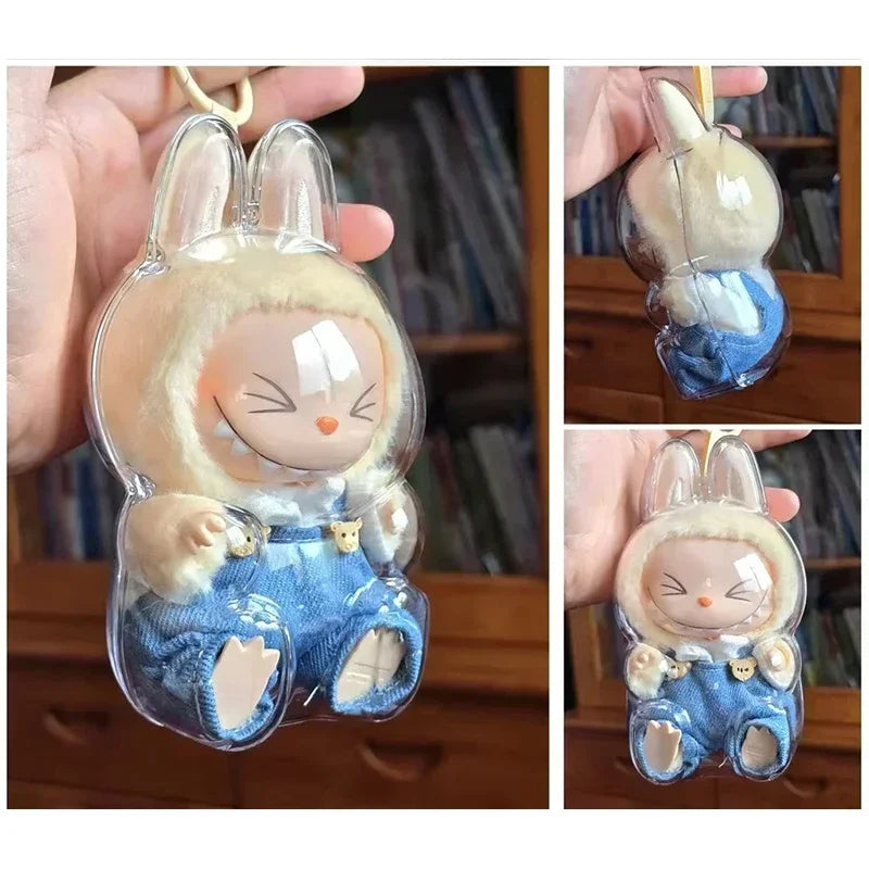 The Monsters Labubu Transparent Protective Case V1 and V2 Macaron Display Storage Organizer Box Labubus Accessories Gifts