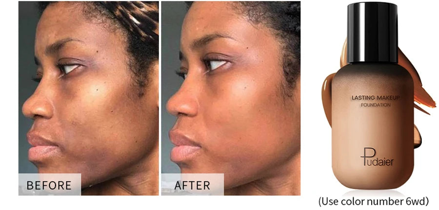 40ML Face Liquid Foundation Full Concealer Makeup Waterproof Base Brighten Whitening Cover Dark Circle Matte Foundation Cosmetic