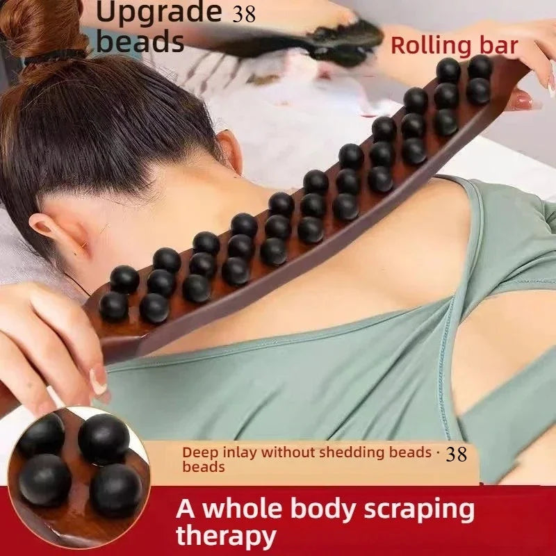 Carbonized Wood Lymphatic Drainage Massager Wooden Gua Sha Massage Stick Neck Back Relaxation Guasha Tool Body Anti Cellulite