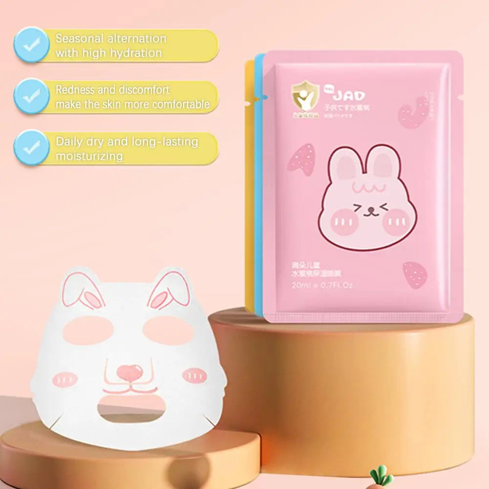 Cute Animal Cartoon Sheet Masks Childrens Spa Facial Masks Nourish For All Skin Types Gentle Moisturizing Brighten Mask Skincare
