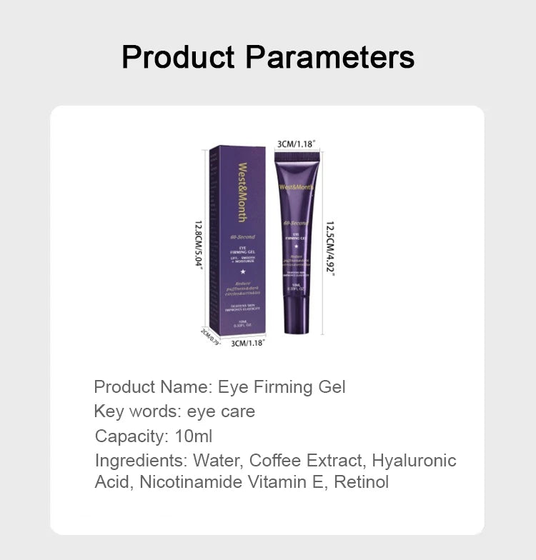 Instant Eye Bag Removal Cream Retinol Anti-Wrinkle Firming Skin Fade Fine Lines Anti Dark Circle Puffiness Brighten Eye Care Gel