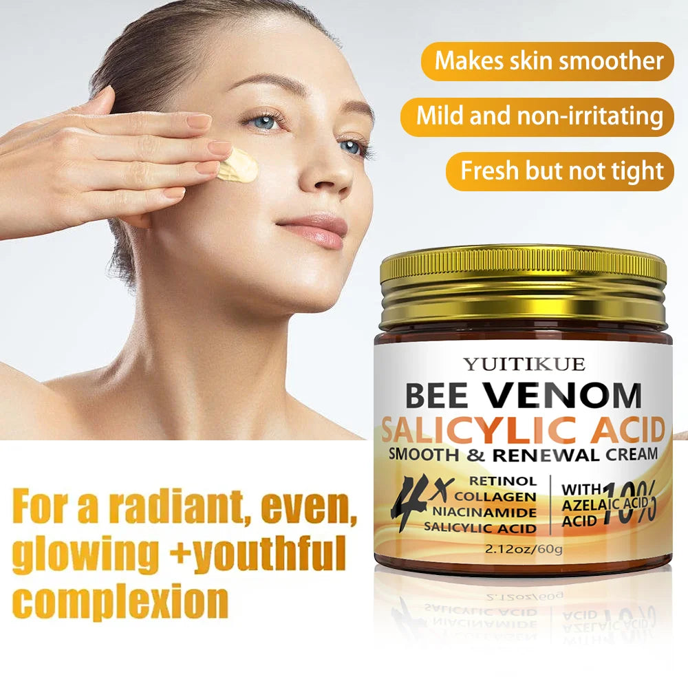 Bee Venom Firming Lift Cream 4-in-1, moisturizes and lifts sagging skin, contains salicylic acid, suitable for all skin types