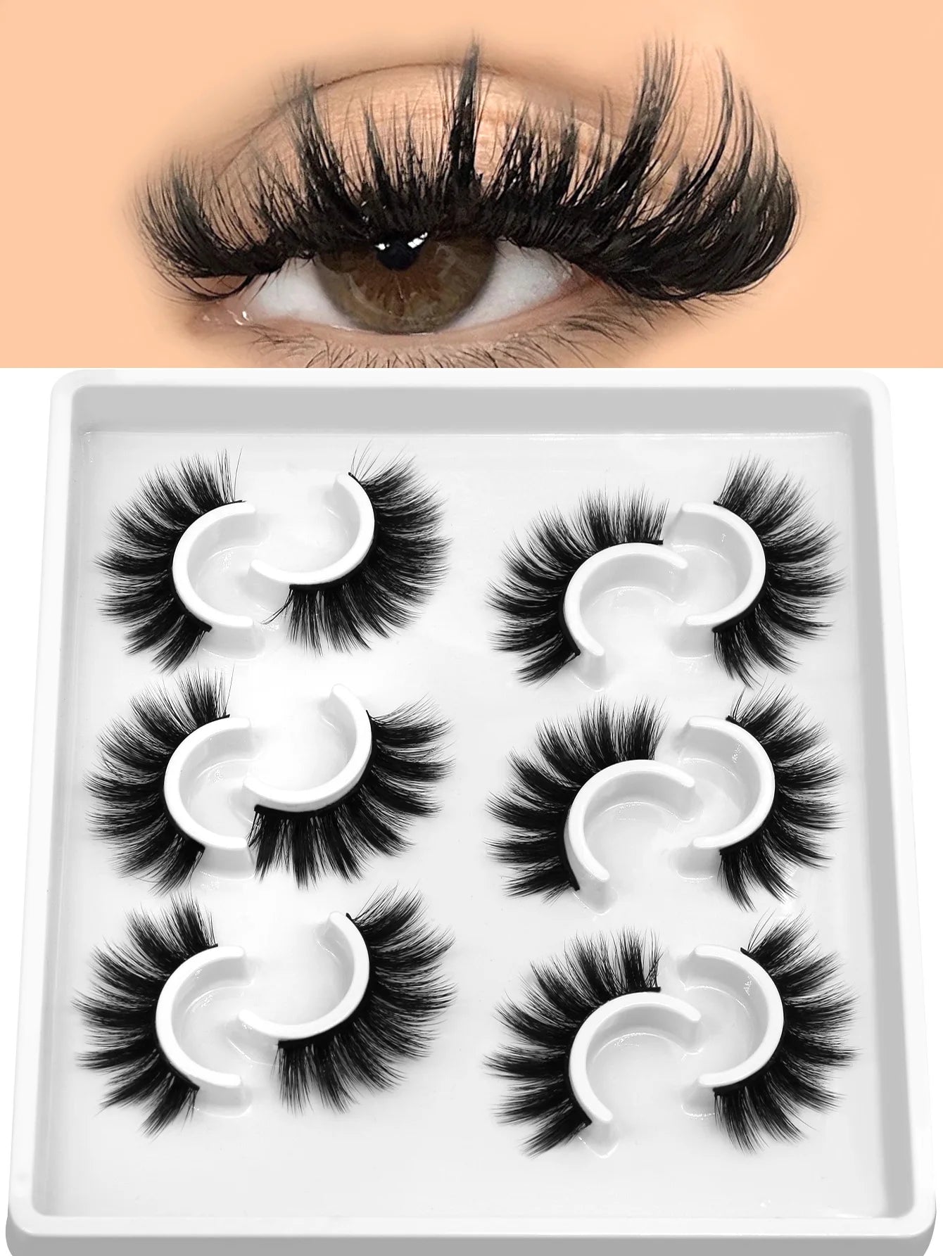 Veltrinay Fake Lashes 3D Mink Lashes Soft False Eyelashes Natural Thick Faux Mink Eyelashes Extention Makeup