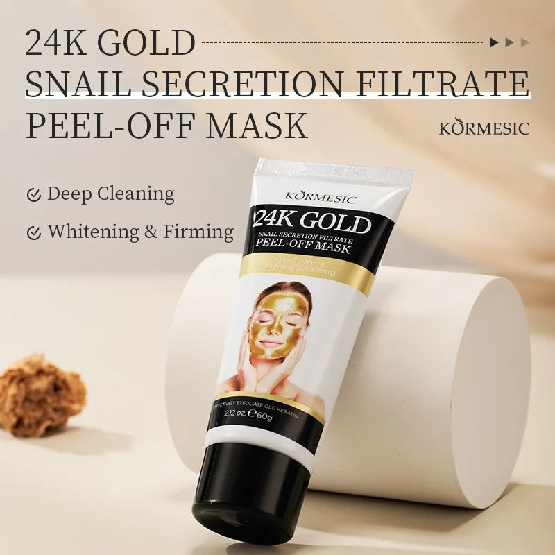 Kormesic 24K Gold Snail Peel-Off Facial Mask Moisturizing Nourishing Hydrating Face Masks Skin Care Products