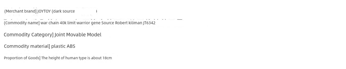 Joytoy Dark Source Warhammer 40K Extreme Warrior Genie Robert Kiriman Jt6342 Soldier Model