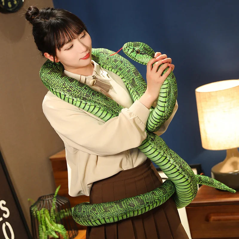 Artificial Python Plush Toy Long Snake Yellow Orange Green Python Plush Toy Decorate The House Holiday Decorations
