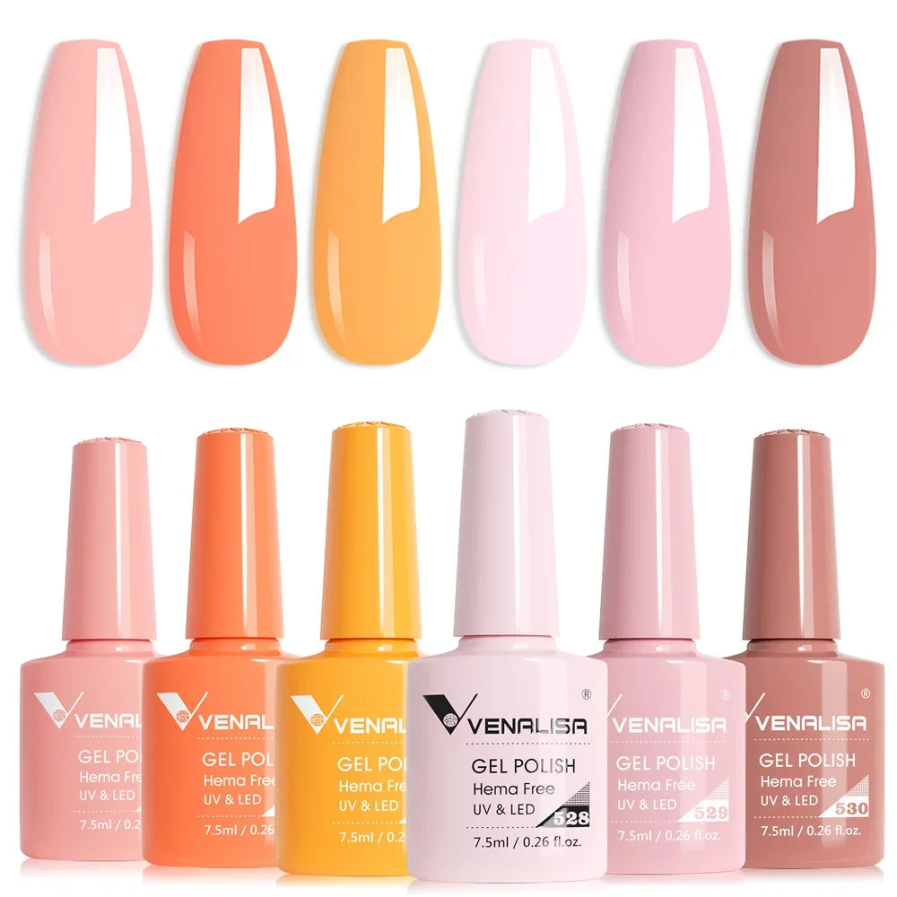 Venalisa Nail Gel Polish Fall Nails HEMA/TPO FREE Winter Christmas Color Kit Soak off UV LED Semi Permanent Nail Gel 6pcs Kit