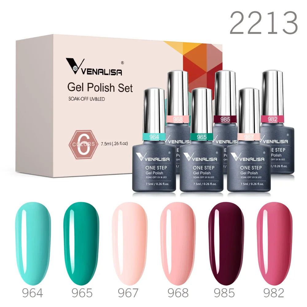 Venalisa Nail Gel Polish Fall Nails HEMA/TPO FREE Winter Christmas Color Kit Soak off UV LED Semi Permanent Nail Gel 6pcs Kit