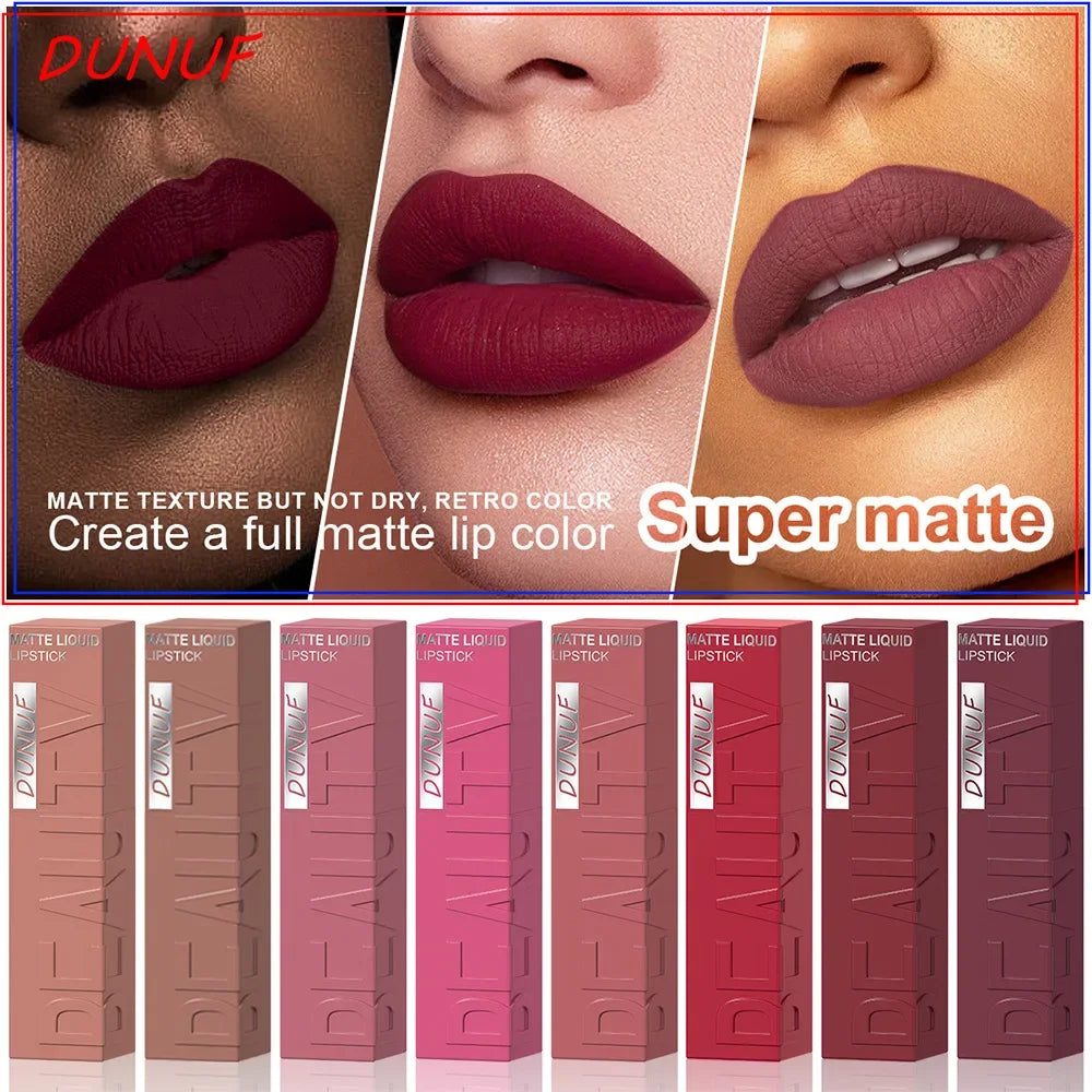 Velvet Matte Lipstick Set 8Pcs Waterproof Long Wearing Moisturizing Lip Glaze Non Transfer Smudge Proof Lip Color
