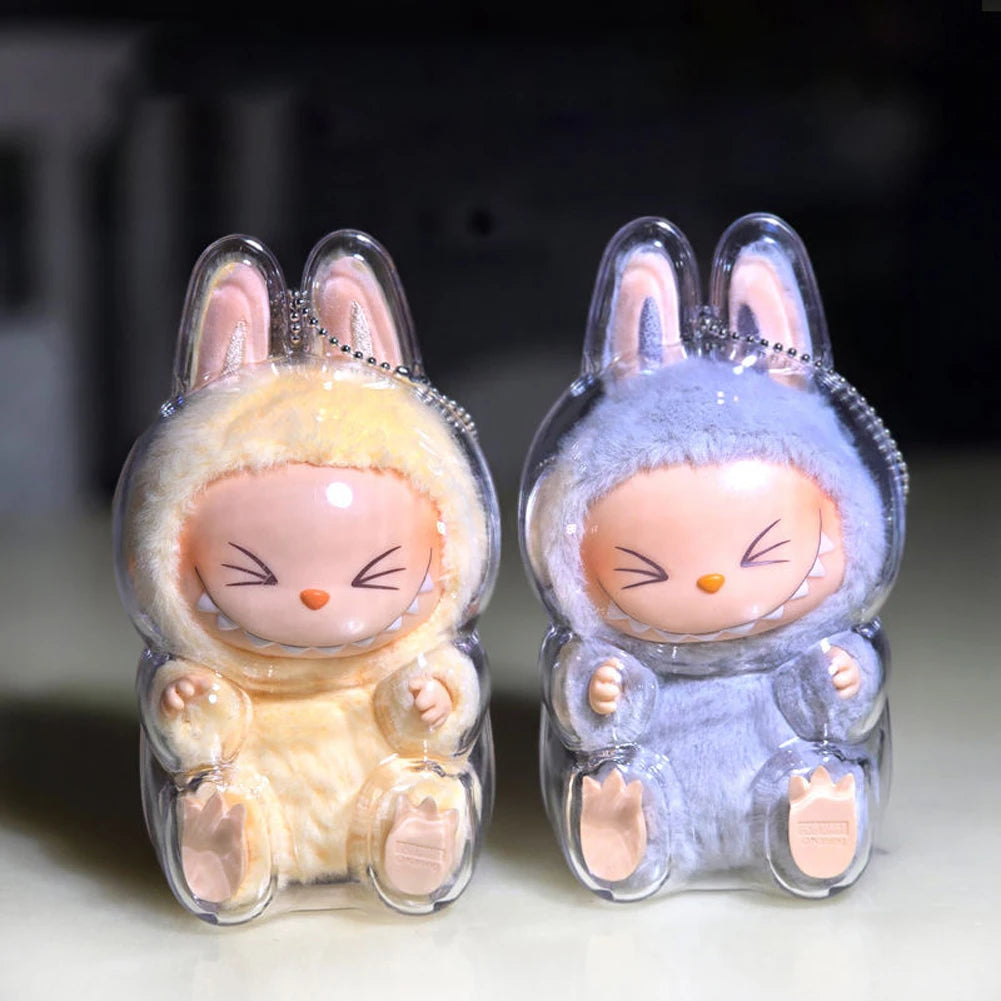Protective Case for Labubu Have a Seat Transparent Protective Cover for Labubu Doll Plastic Clear Display Box Easy Installation