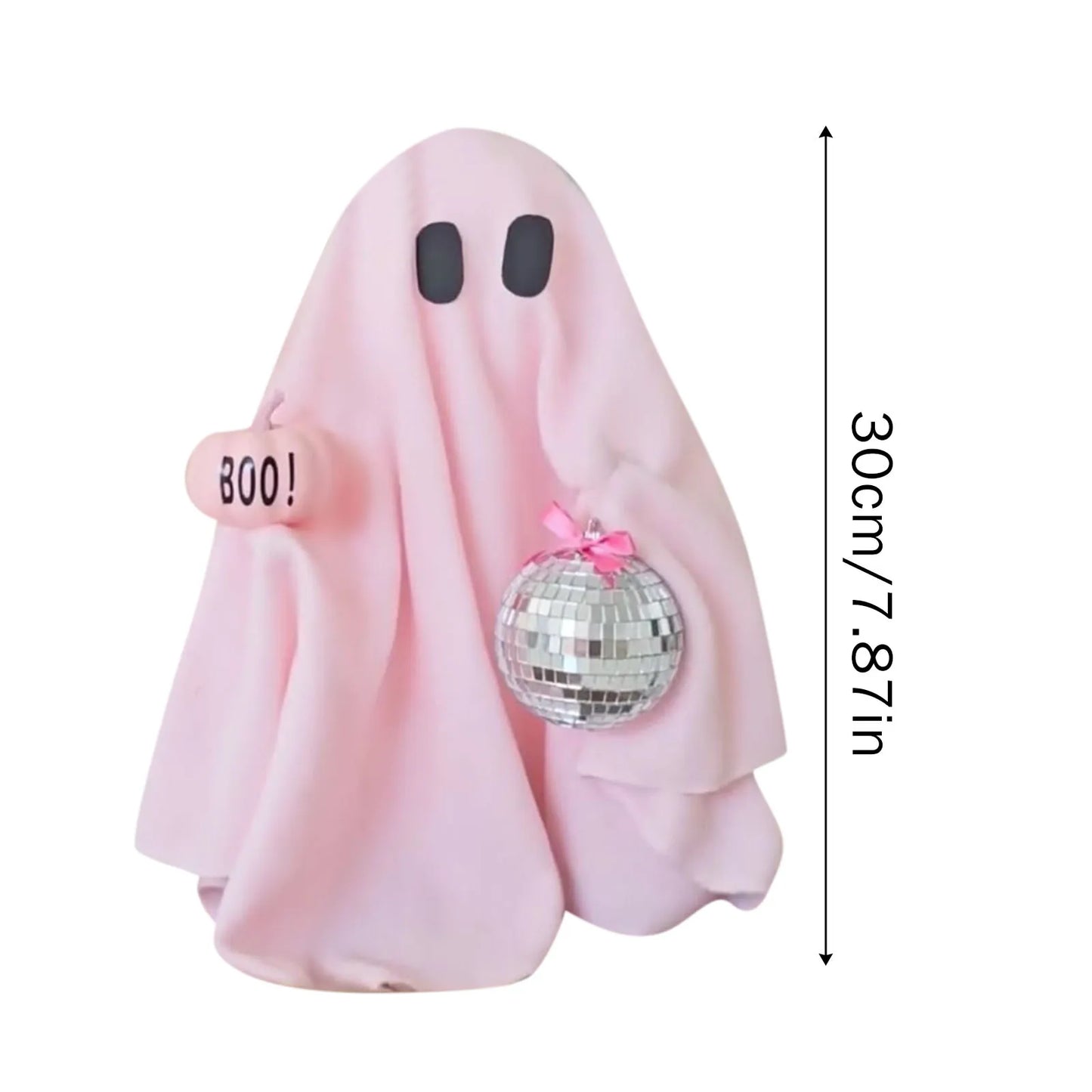 Halloween Desktop Decor Cute pink ghost hand-held round ball figurine for Halloween Decoration Props Desk Atmosphere Decoration