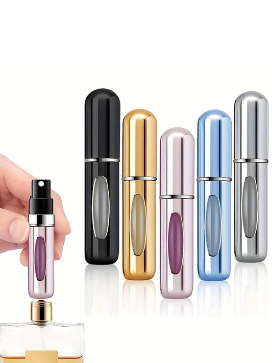 5 5ml Refillable Perfume Bottles, Mini Perfume Atomizer Bottles, Refillable Perfume Spray Scent Pump Case, Portable Empty Perfume Spray Bottles Suitable for Women and Men Travel