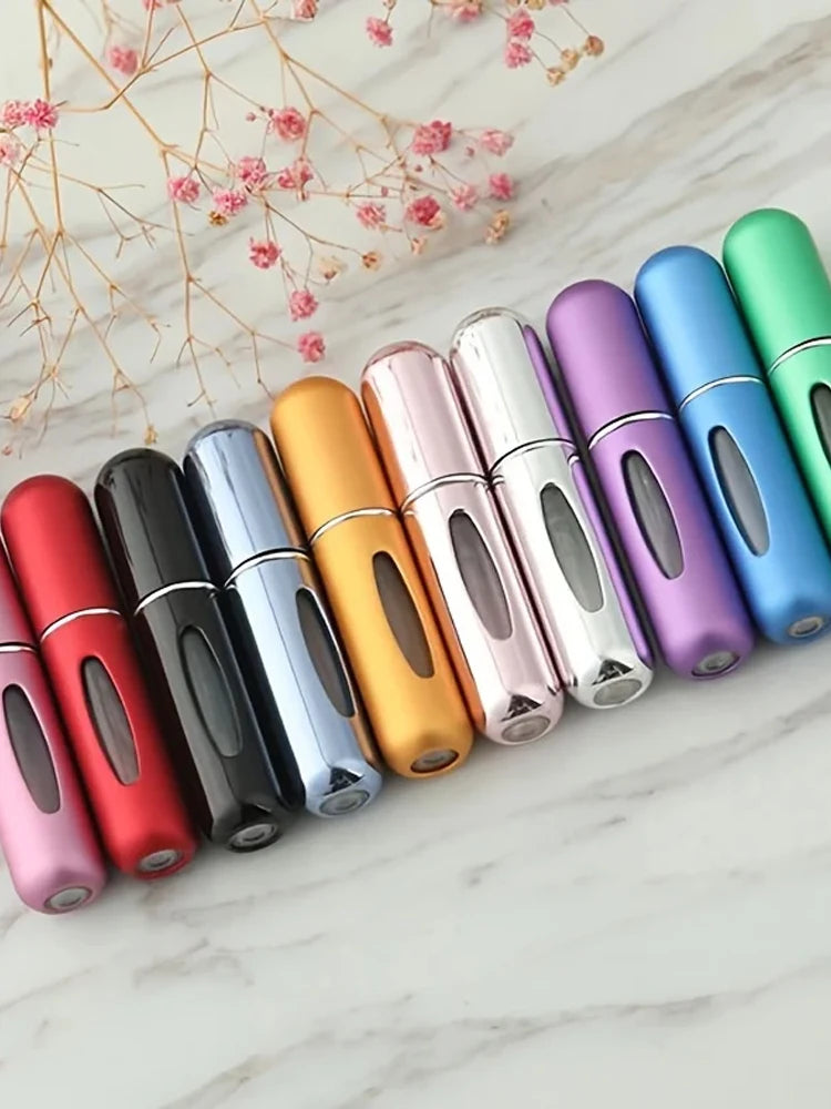 5 5ml Refillable Perfume Bottles, Mini Perfume Atomizer Bottles, Refillable Perfume Spray Scent Pump Case, Portable Empty Perfume Spray Bottles Suitable for Women and Men Travel