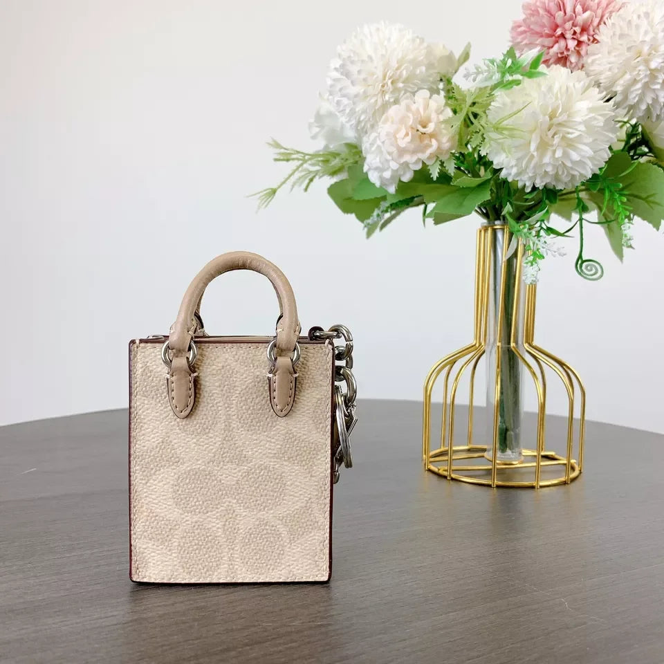 North/South Mini Tote Bag Charm Keychain for Women Charms for Handbags Cute Bag Mini Pendant For Coach Bags Purse Accessories