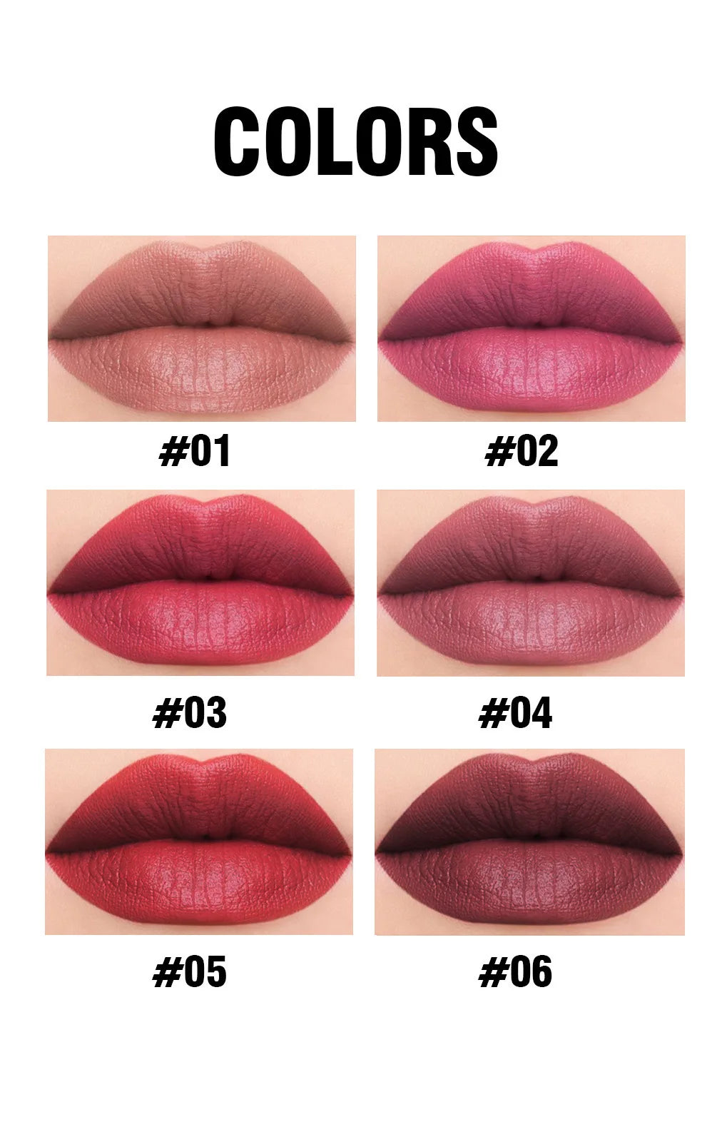 Matte Lipstick Set 6 Colors Velvet Texture Long Lasting Non Drying Lip Makeup Women Gift Box