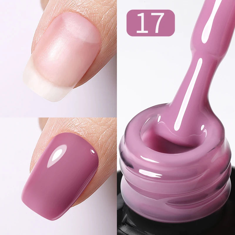 BORN PRETTY 15ml Milky Pink Rubber Base Gel Nail Polish Glitter Semi-Permanent Varnish Soak Off Self Leveling UV LED Polish