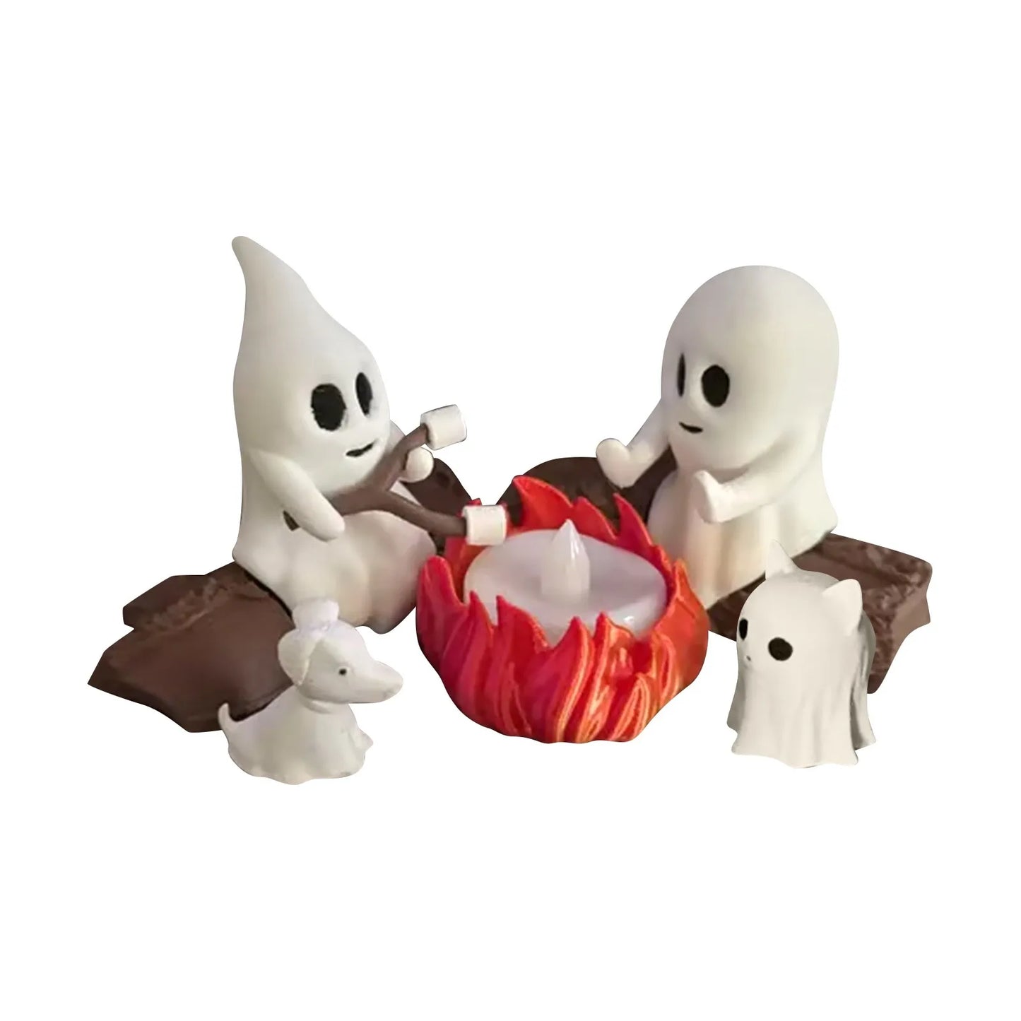 Halloween Ghost Bonfire Party Gathering Spooky Decor Cute Figurine Display Haunted Scene Adventures Halloween Decorations