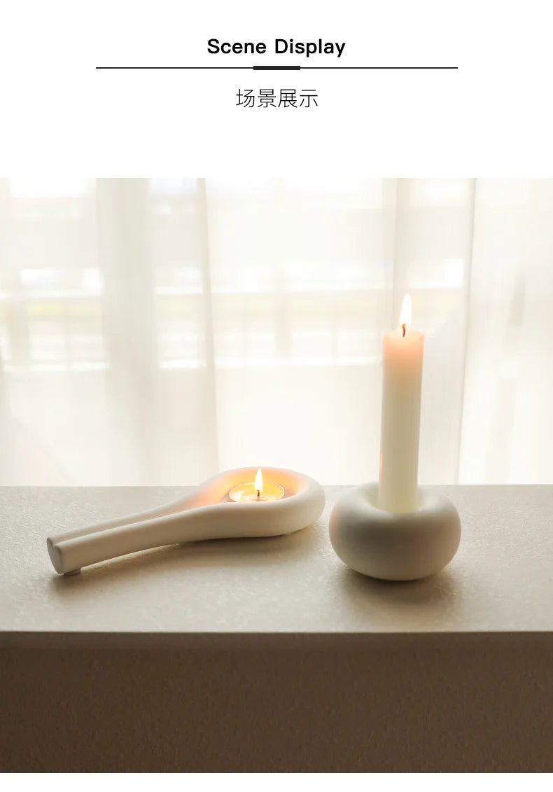 Nordic Ceramic Candlestick Holder White Candle Holders Candle Holder Wedding Table Living Room Home Ornament Decoration