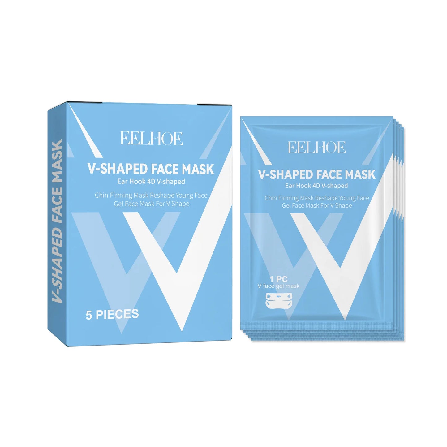 Collagen Moisturizing Facial Mask V-Shaped Firming Lifting Face Masks Hyaluronic Acid Brightening Hydrating Facial Skincare Mask