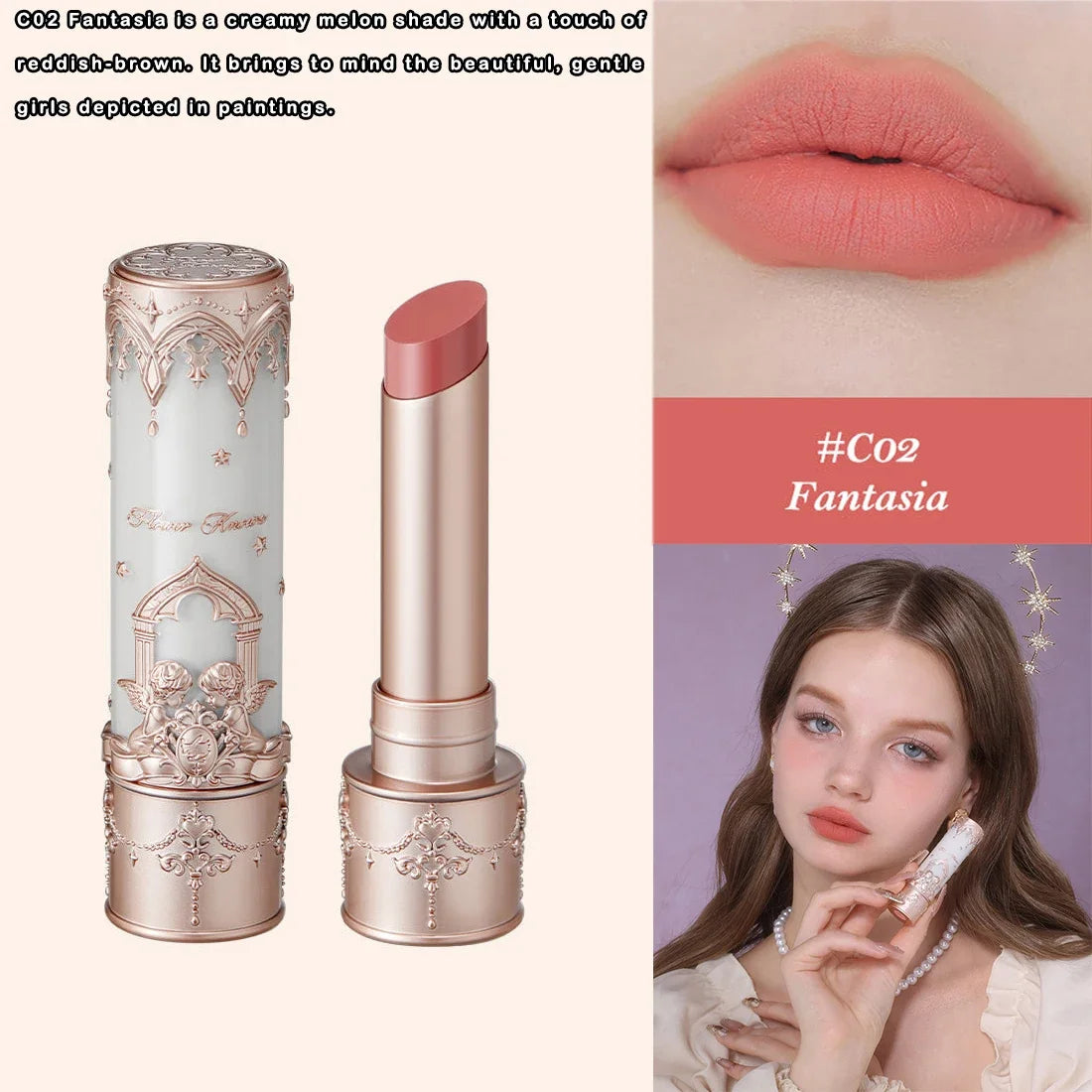 Flower Knows Little Angel Velvet Matte Lipstick Waterproof Long Lasting Soft Moisturizing Lip Gloss K Beauty Clean Girl Makeup