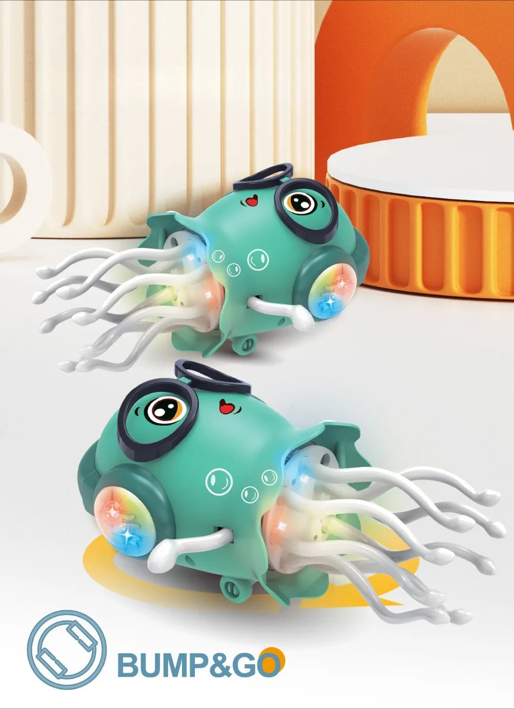 Electric Dancing Octopus Jellyfish Toy Eight-Arm Automatic Obstacle Avoidance Toy for Children's Intelligence Development