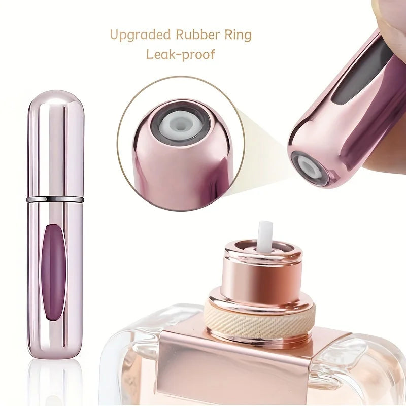 5 5ml Refillable Perfume Bottles, Mini Perfume Atomizer Bottles, Refillable Perfume Spray Scent Pump Case, Portable Empty Perfume Spray Bottles Suitable for Women and Men Travel