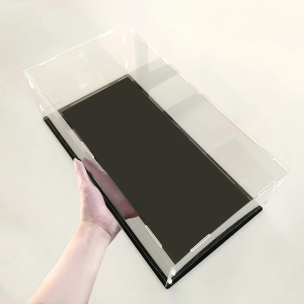 1:14 Scale Transparent Acrylic Display Box, Suitable for Protection and Display of Small Collections of Toy Car Model Building Blocks (Inner Circle Size 37X19X12Cm)