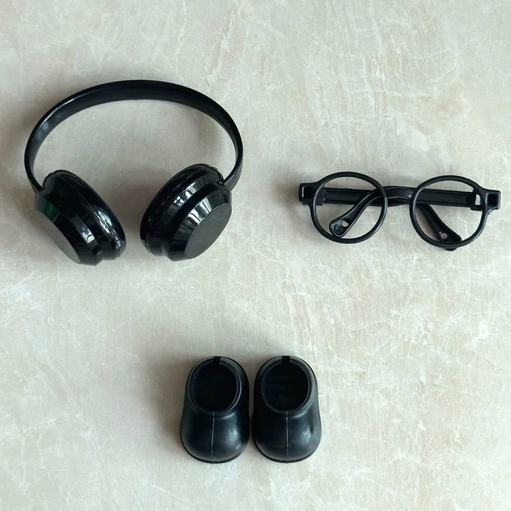 DIY Plush Doll Accessories For Labubu V1 V2 V3 Shoes Without Lenses Glasses Stylish Plastic Headphone Set Birthday Gift No Dolls