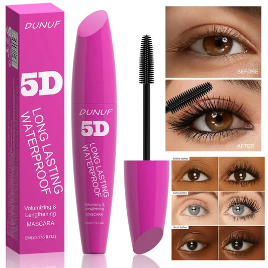 5D Waterproof Mascara Cream Thick Slender 24h Volumizing Lash Makeup Eyelash Curling Lengthening Lasting Eyelash Cream