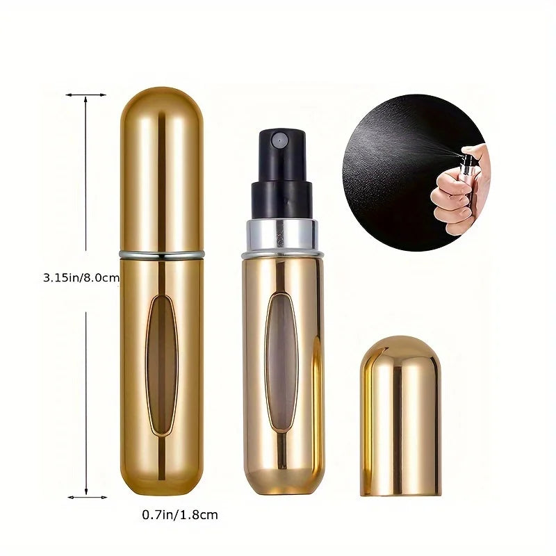 5 5ml Refillable Perfume Bottles, Mini Perfume Atomizer Bottles, Refillable Perfume Spray Scent Pump Case, Portable Empty Perfume Spray Bottles Suitable for Women and Men Travel