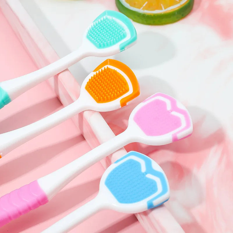 Tongue Scraper Oral Cleaner Brush Soft Silicone CleaningTongue Toothbrush Mouth Fresh Breath Scraping Hygiene Care Tools