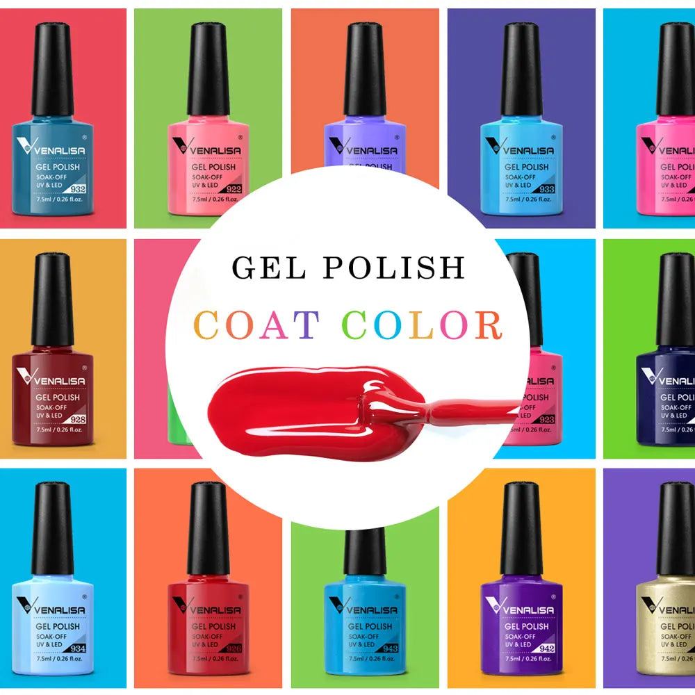 VENALISA Nail Gel Polish Semi Permanent Gellack Nail Art Salon TPO Free Glitter 7.5ml Soak off Organic UV LED Nail Gel Varnish