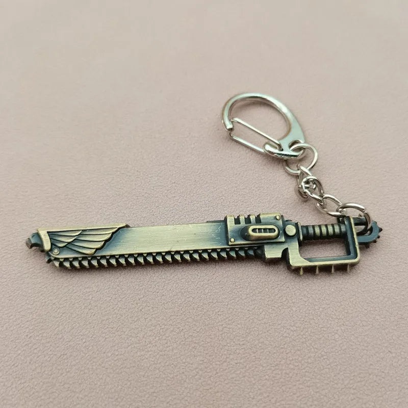 War Hammer 40K Peripheral Precision Chain Saw Sword Chaos Chain Saw Sword Alloy Keychain