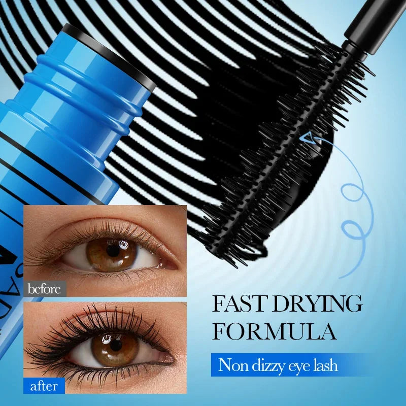 5D Waterproof Mascara Lengthening Eyelashes Women's Make-Up Waterproof Mascara Black Silk Fibre Mascara Korean Cosmetics New