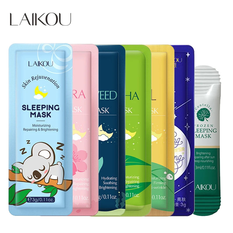 LAIKOU 7pcs Moisturizing Facial Mask Anti Wrinkle Firming Hydrating Sleeping Face Masks Face Mask Beauty Korean Skin Care