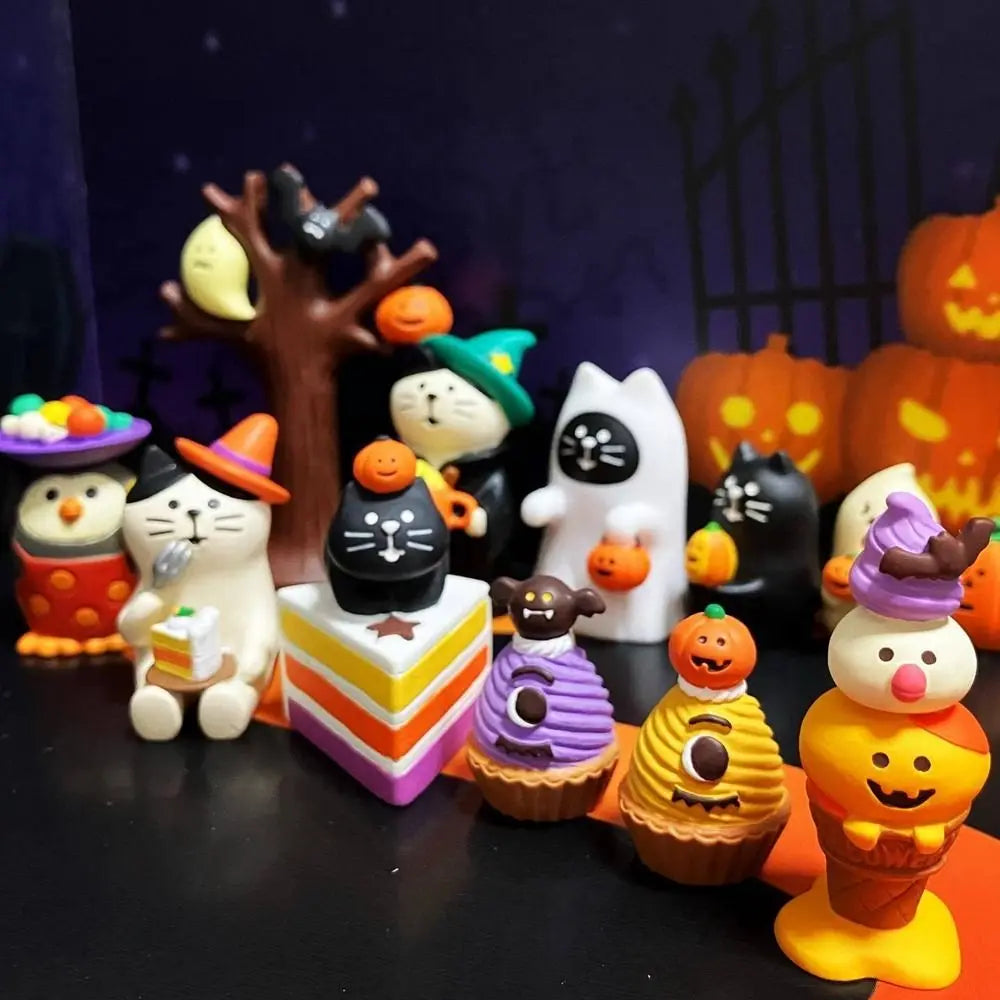 New Resin Halloween Ornaments Ghost Small Miniature Scene Props Craft Cute Desktop Decorations Home