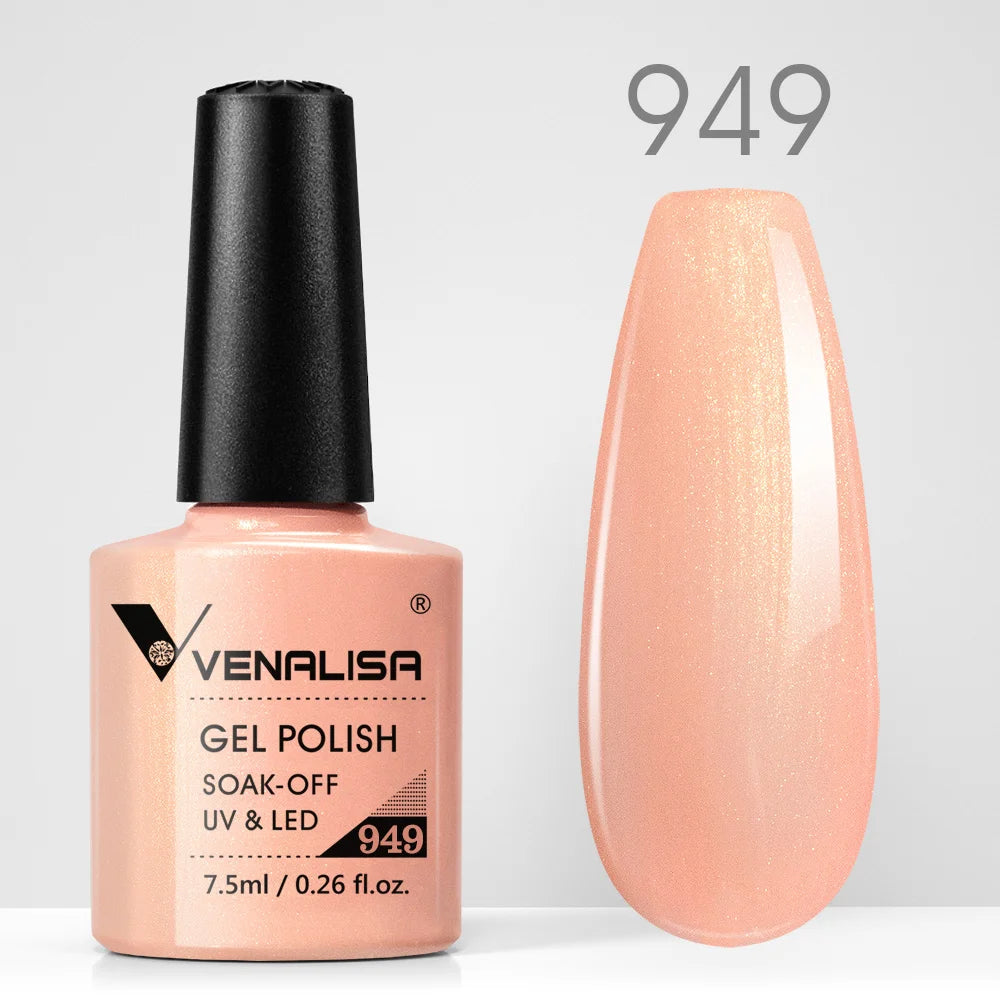VENALISA Nail Gel Polish Semi Permanent Gellack Nail Art Salon TPO Free Glitter 7.5ml Soak off Organic UV LED Nail Gel Varnish