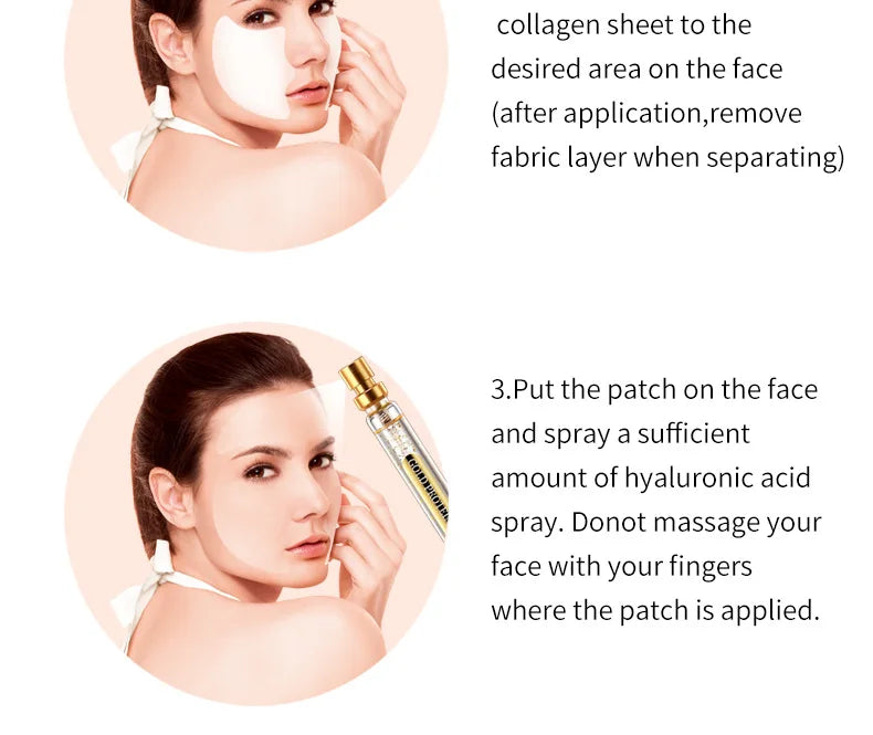 3/4pcs Soluble Collagen Film Paper Full Facial Mask Cloth Anti-Aging Soluble Water Face Filler Collagen Fiming Lifting Face Care