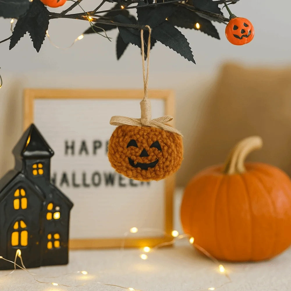 Soft Pumpkin Face Ornament