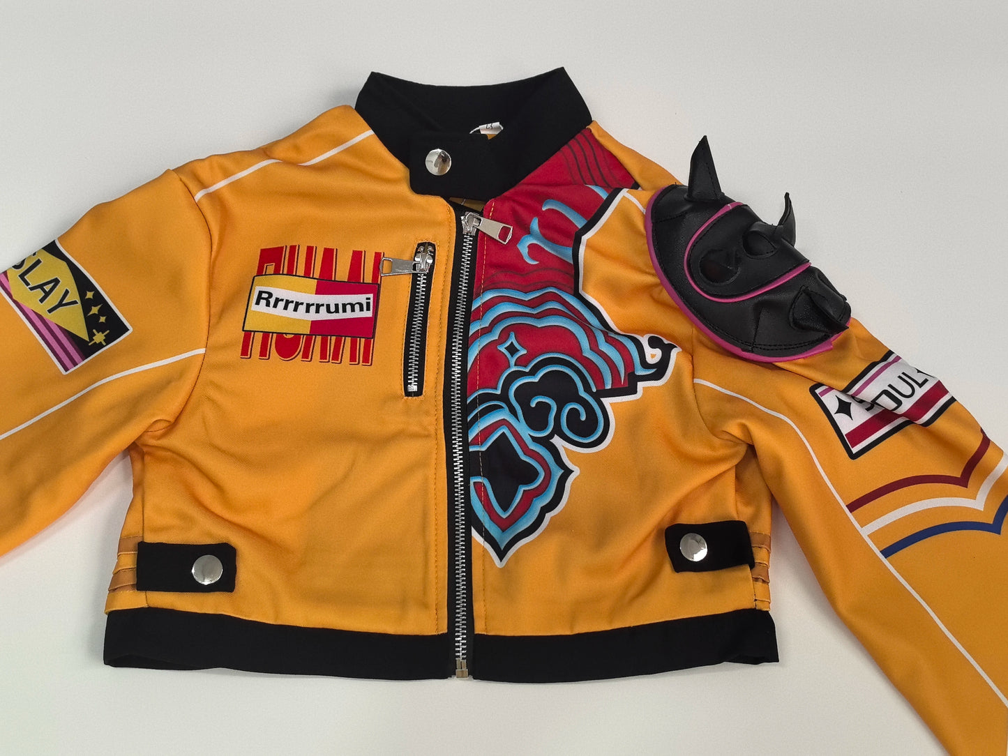 Rumi Cosplay Costume Anime Movie KPop Demon Hunters Yellow Jacket Huntrix Uniform Earrings Shorts Halloween Women Girls