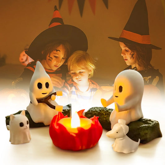 Halloween Ghost Bonfire Party Gathering Spooky Decor Cute Figurine Display Haunted Scene Adventures Halloween Decorations